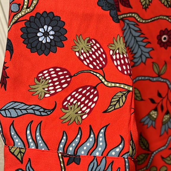 Ann Taylor Loft Primavera Tamale Red Floral Long Sleeve Dress - Picture 6 of 9